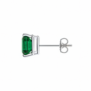 L'Emeraude® Emerald Stud Earrings, 14K White Gold