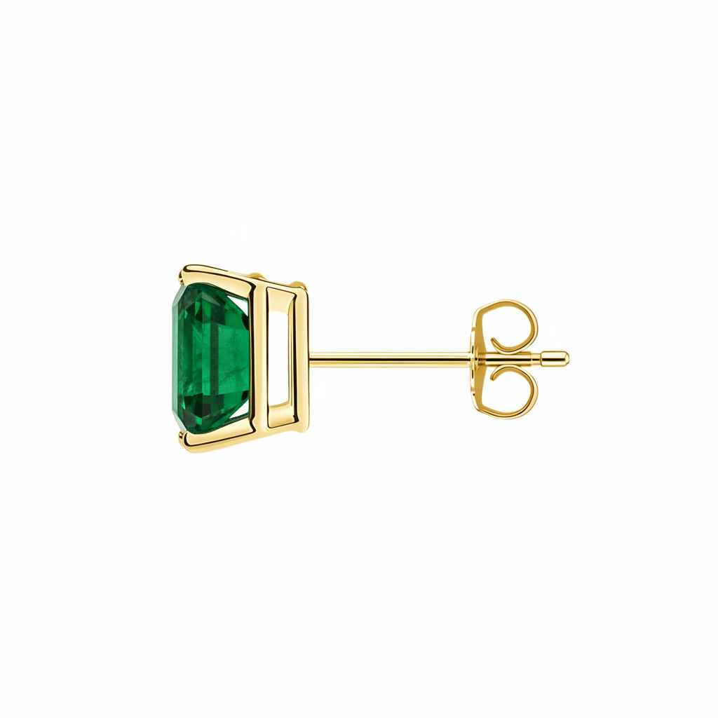 L'Emeraude® Emerald Stud Earrings, Gold Vermeil