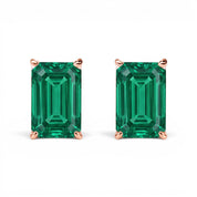 L'Emeraude® Emerald Stud Earrings, 14K Rose Gold