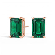 L'Emeraude® Emerald Stud Earrings, 14K Rose Gold