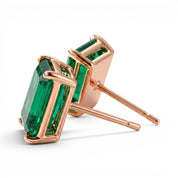 L'Emeraude® Emerald Stud Earrings, 14K Rose Gold