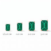 L'Emeraude® Emerald Stud Earrings, 14K Rose Gold