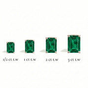L'Emeraude® Emerald Stud Earrings, 14K Rose Gold