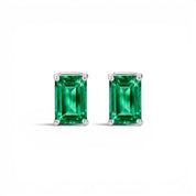 L'Emeraude® Emerald Stud Earrings, Platinum