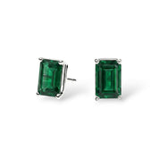 L'Emeraude® Emerald Stud Earrings, 14K White Gold