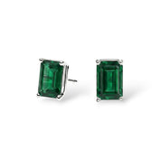 L'Emeraude® Emerald Stud Earrings, Sterling Silver