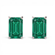 L'Emeraude® Emerald Stud Earrings, Platinum