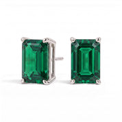 L'Emeraude® Emerald Stud Earrings, 14K White Gold