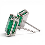 L'Emeraude® Emerald Stud Earrings, 14K White Gold