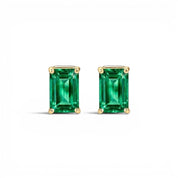 L'Emeraude® Emerald Stud Earrings, Gold Vermeil