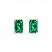 L'Emeraude® Emerald Stud Earrings, 14K Gold