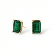 L'Emeraude® Emerald Stud Earrings, Gold Vermeil