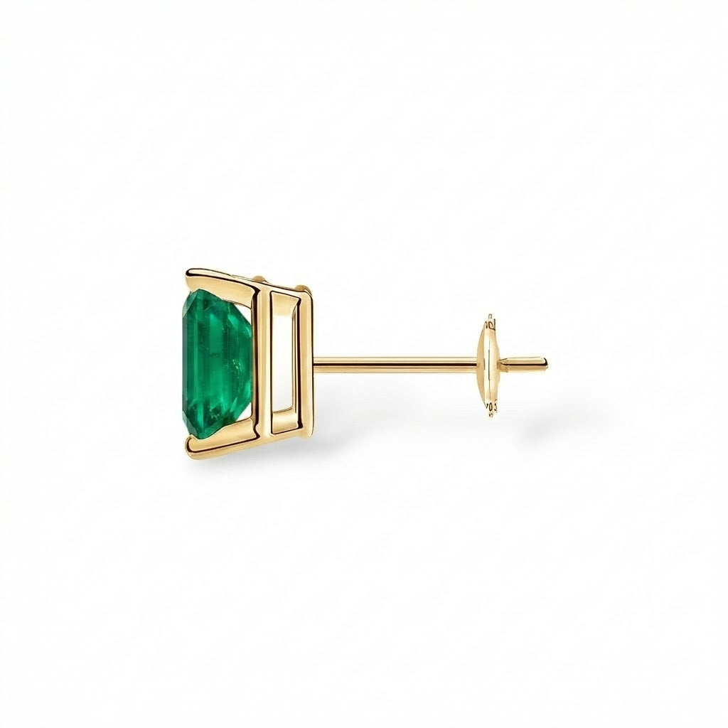 L'Emeraude® Emerald Stud Earrings, 14K Gold