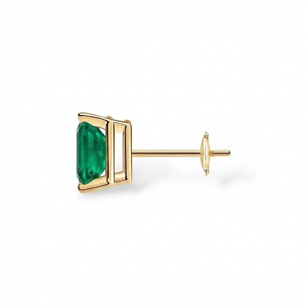 L'Emeraude® Emerald Stud Earrings, Gold Vermeil