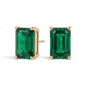 L'Emeraude® Emerald Stud Earrings, 14K Yellow Gold