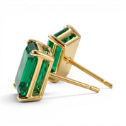 L'Emeraude® Emerald Stud Earrings, 14K Yellow Gold