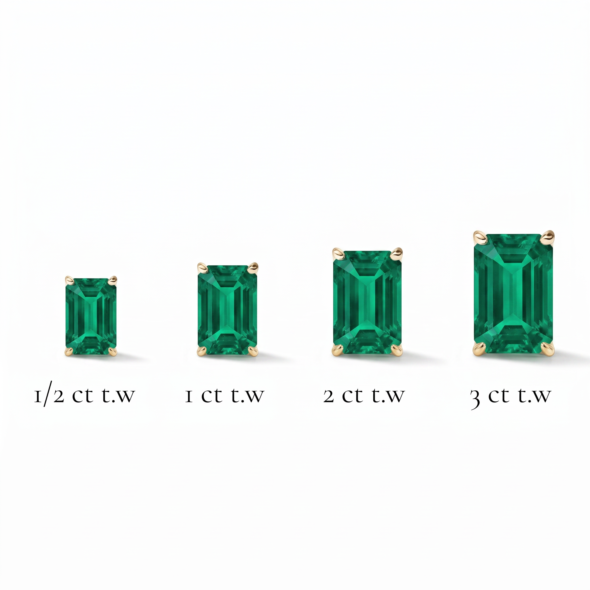 L'Emeraude® Emerald Stud Earrings, 14K Yellow Gold