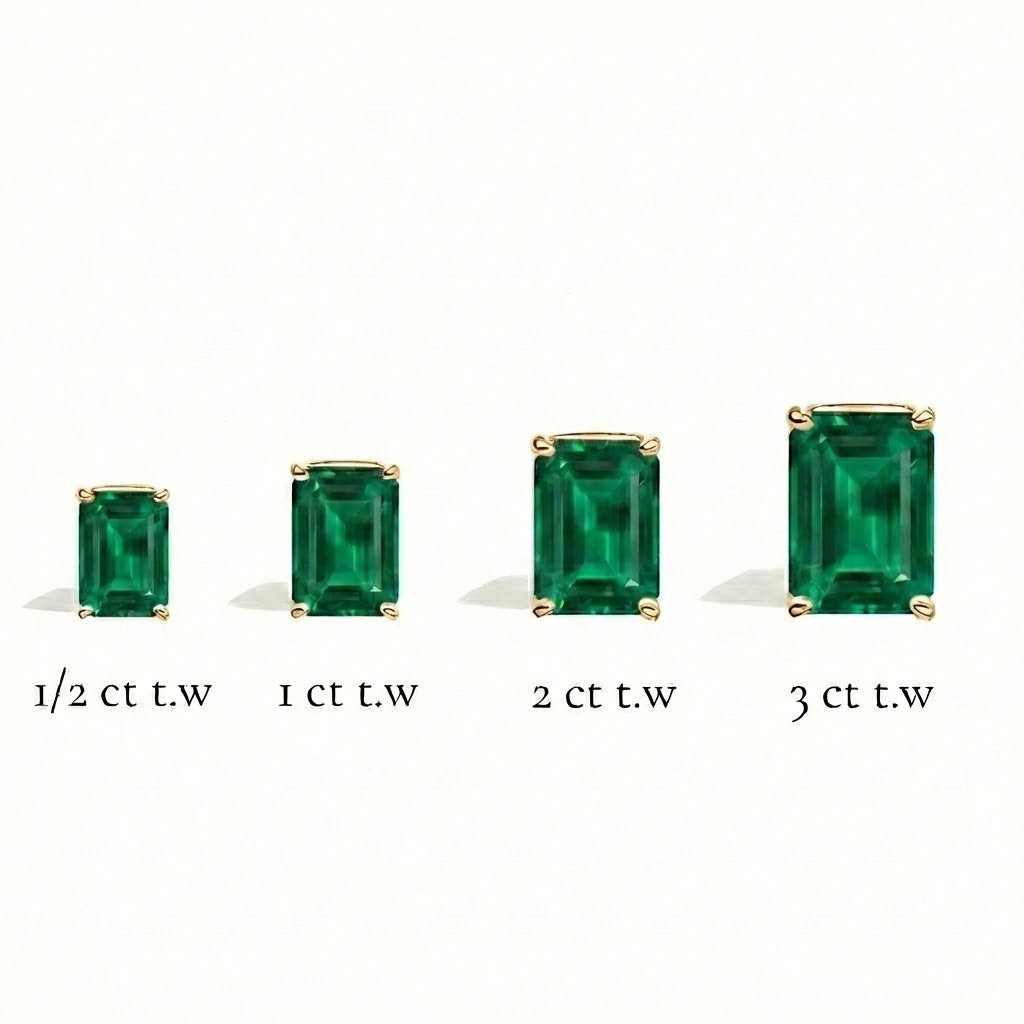 L'Emeraude® Emerald Stud Earrings, Gold Vermeil