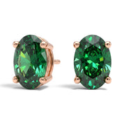 L'Ovale® Emerald Stud Earrings, 14K Rose Gold