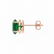 L'Ovale® Emerald Stud Earrings, 14K Rose Gold