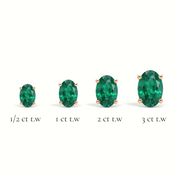 L'Ovale® Emerald Stud Earrings, 14K Rose Gold