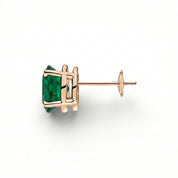 L'Ovale® Emerald Stud Earrings, 14K Rose Gold