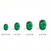 L'Ovale® Emerald Stud Earrings, 14K Rose Gold