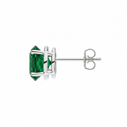 L'Ovale® Emerald Stud Earrings, Platinum