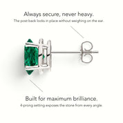 L'Ovale® Emerald Stud Earrings, Platinum