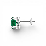 L'Ovale® Emerald Stud Earrings, 14K White Gold