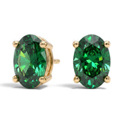 L'Ovale® Emerald Stud Earrings, Gold Vermeil
