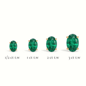 L'Ovale® Emerald Stud Earrings, 14K Yellow Gold