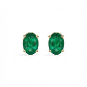 L'Ovale® Emerald Stud Earrings, Gold Vermeil
