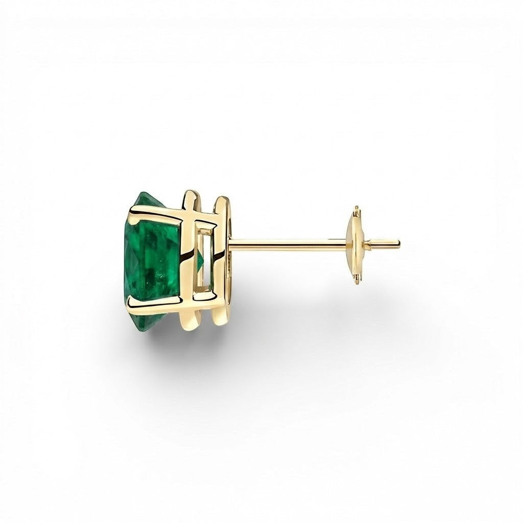 L'Ovale® Emerald Stud Earrings, Gold Vermeil