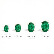 L'Ovale® Emerald Stud Earrings, Gold Vermeil