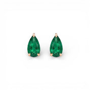 La Poire® Emerald Stud Earrings, 14K Rose Gold