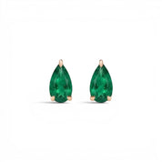 La Poire® Emerald Stud Earrings, 14K Rose Gold