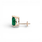 La Poire® Emerald Stud Earrings, 14K Rose Gold