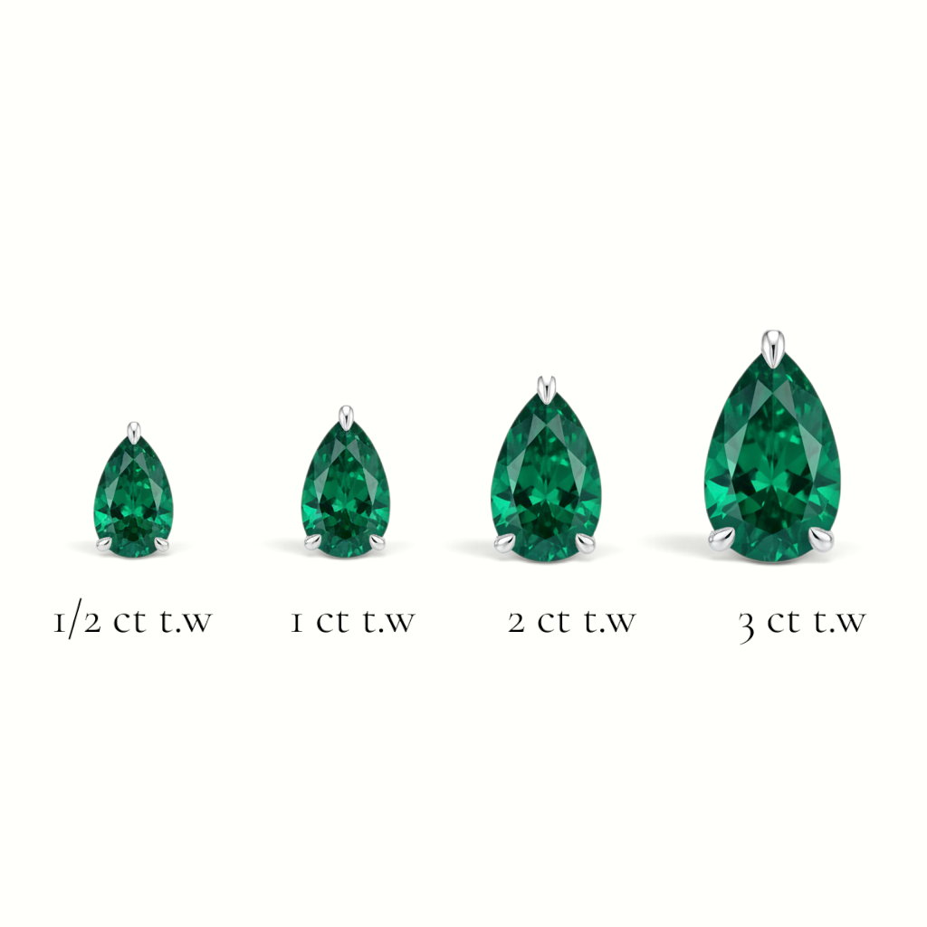 La Poire® Emerald Stud Earrings, Platinum