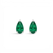 La Poire® Emerald Stud Earrings, Platinum