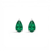 La Poire® Emerald Stud Earrings, Sterling Silver