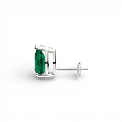 La Poire® Emerald Stud Earrings, Platinum