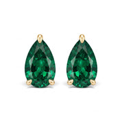 La Poire® Emerald Stud Earrings, Gold Vermeil