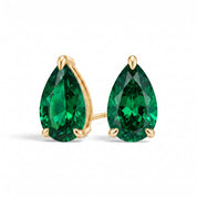 La Poire® Emerald Stud Earrings, Gold Vermeil