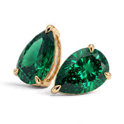 La Poire® Emerald Stud Earrings, Gold Vermeil