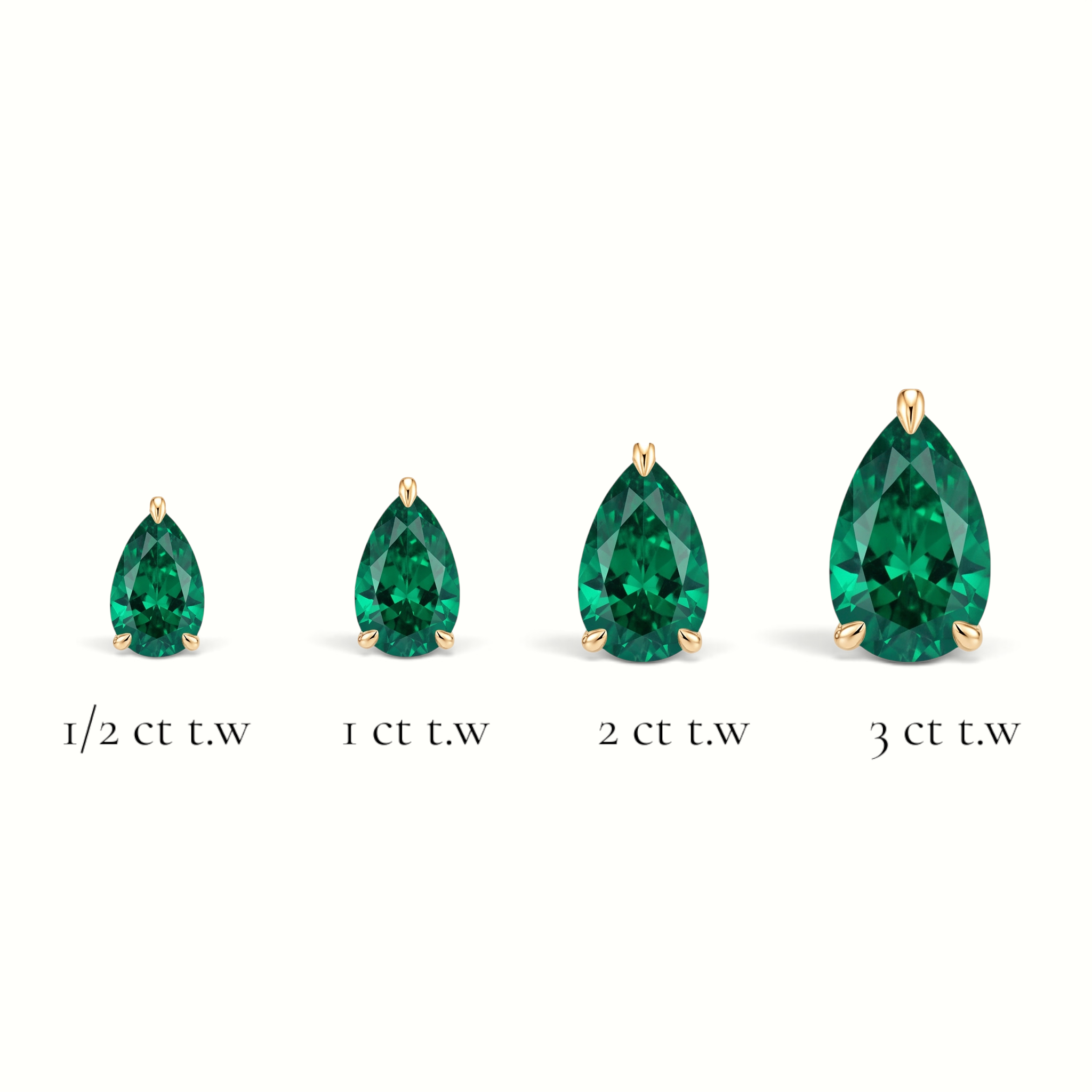 La Poire® Emerald Stud Earrings, Gold Vermeil