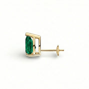 La Poire® Emerald Stud Earrings, Gold Vermeil