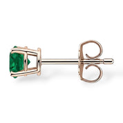La Ronde® Emerald Stud Earrings, 14K Rose Gold