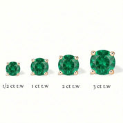 La Ronde® Emerald Stud Earrings, 14K Rose Gold