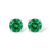 La Ronde® Emerald Stud Earrings, Platinum